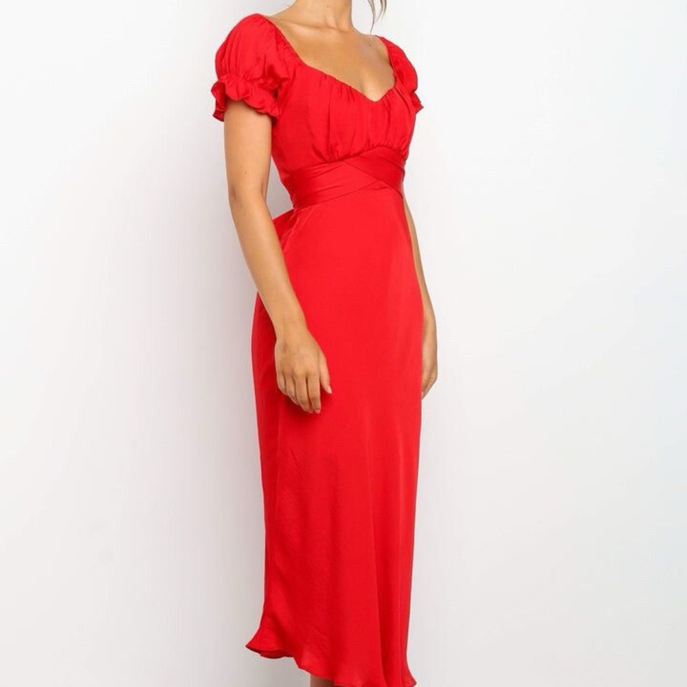 Petal and Pup Oralie Elegant Red Midi Dress